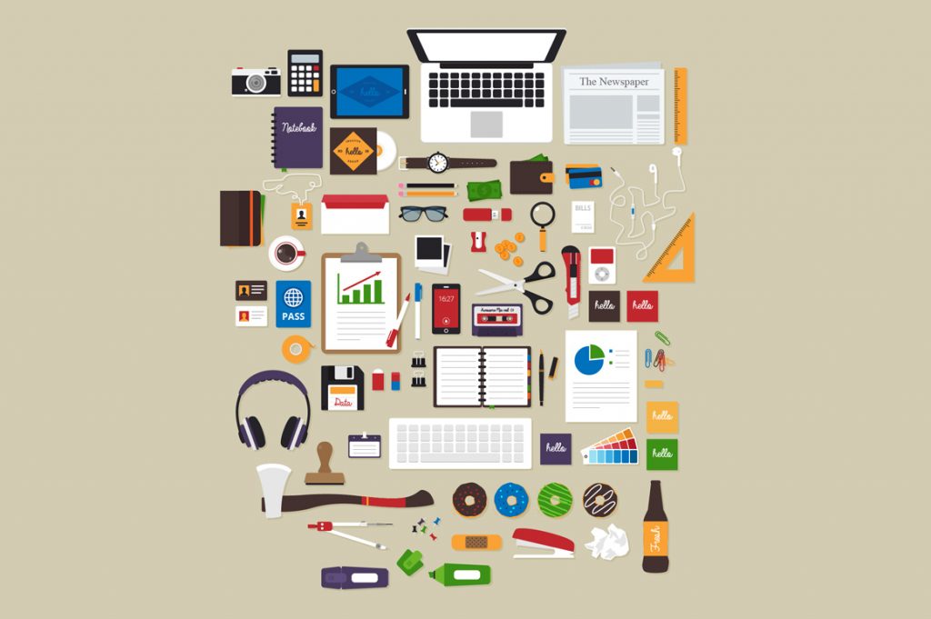 flat workspace tools vector