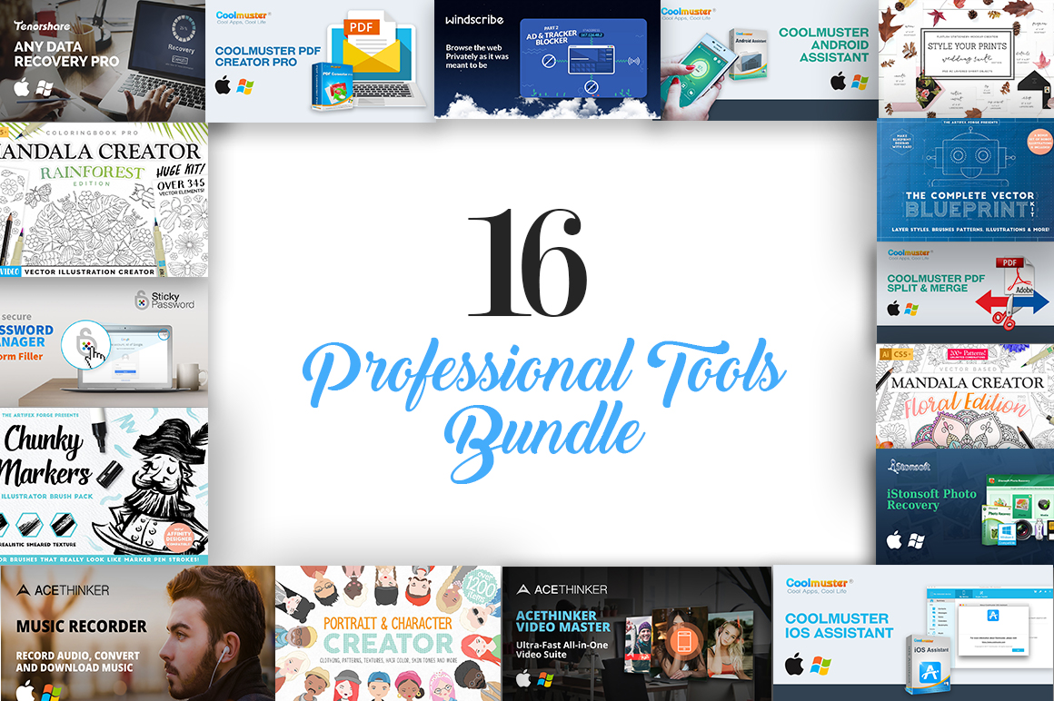 Professional Tools Bundle: 16 Essential Designer Apps & Resources
