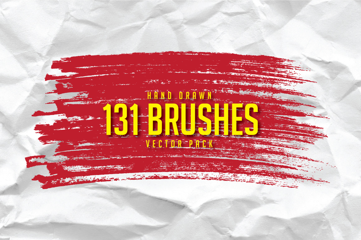 131 Free Hand Drawn Brushes Vector Pack
