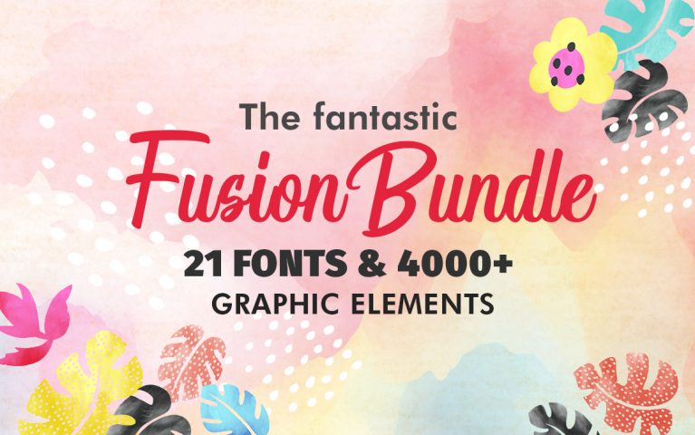 The Fantastic Fusion Bundle – 21 Fonts & 4000+ Graphic Elements