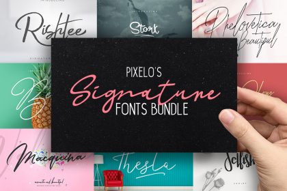 Pixelo's Signature Fonts Bundle