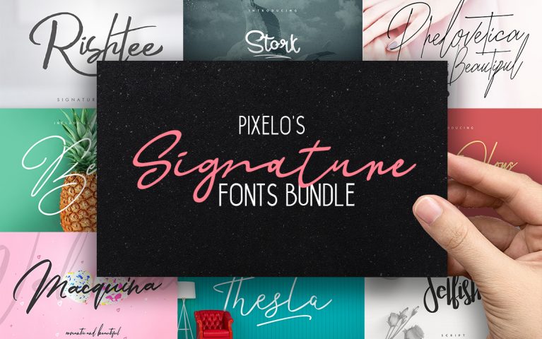 Pixelo's Signature Fonts Bundle