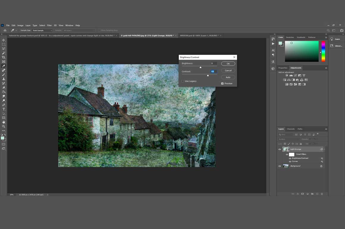 Preview of Grunge Texture editing in photoshop