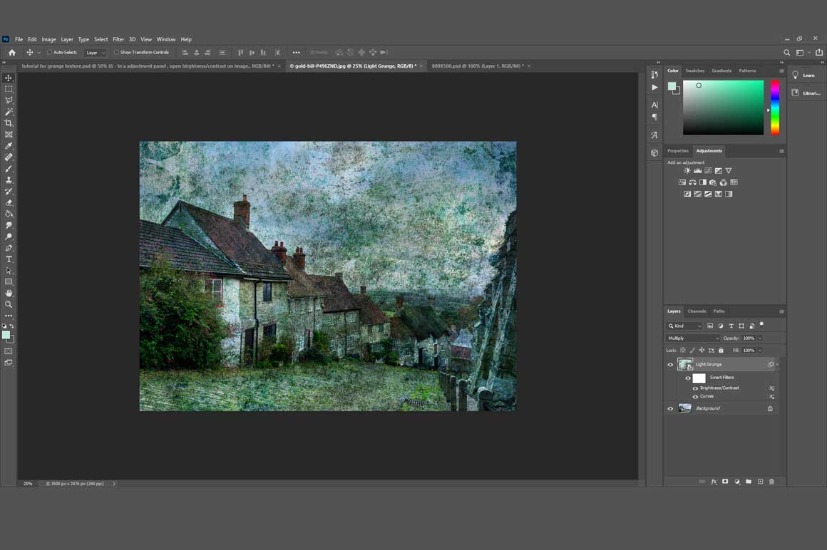 Preview of Grunge Texture effects in adobe photoshop