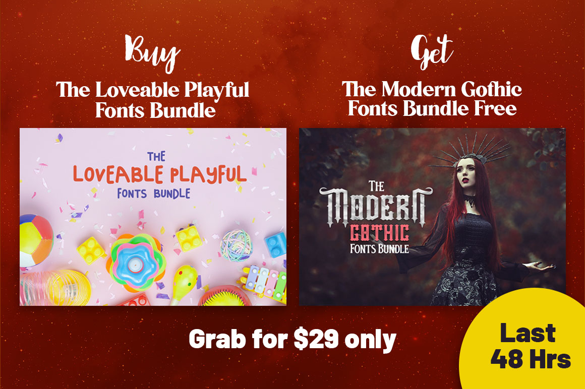BOGO Offer On The Loveable Playful Fonts Bundle