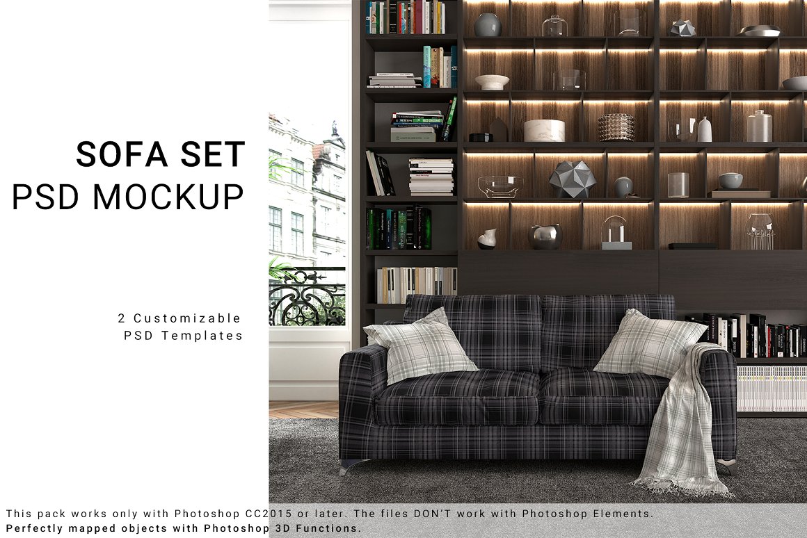 Download Sofa Mockup Templates: High Resolution PSDs of sofa & pillows