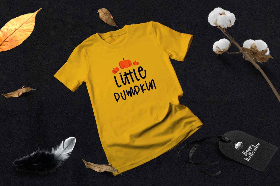 Little Pumpkin - Yellow Tshirt Mockup