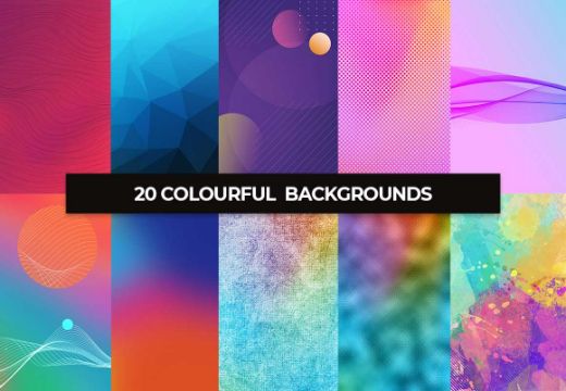 A collage of 10 Colourful Backgrounds