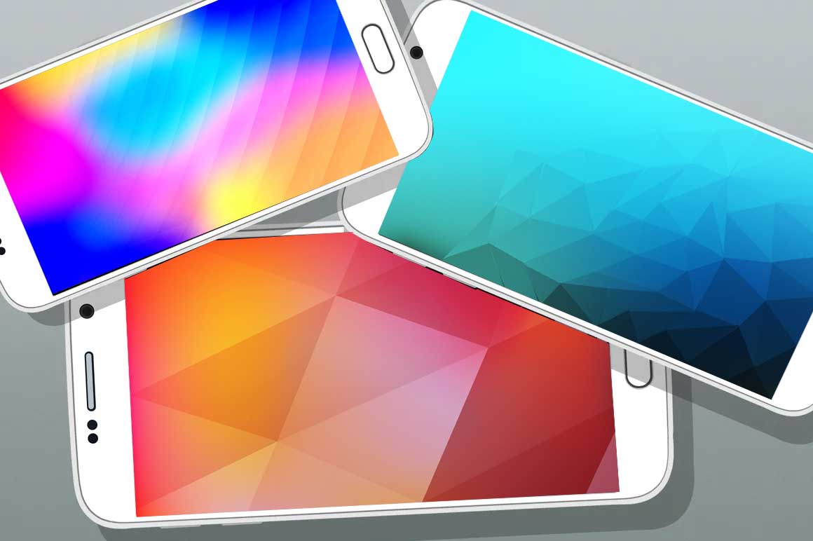 mobile phone colourful backgrounds mockup