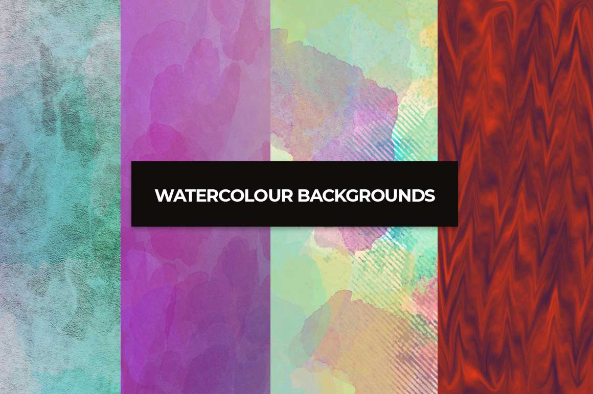 collage of 4 watercolor backgrounds