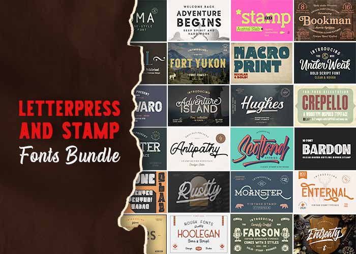 Letterpress Stamp Fonts