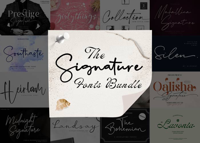 Signature Fonts Bundle Poster Preview