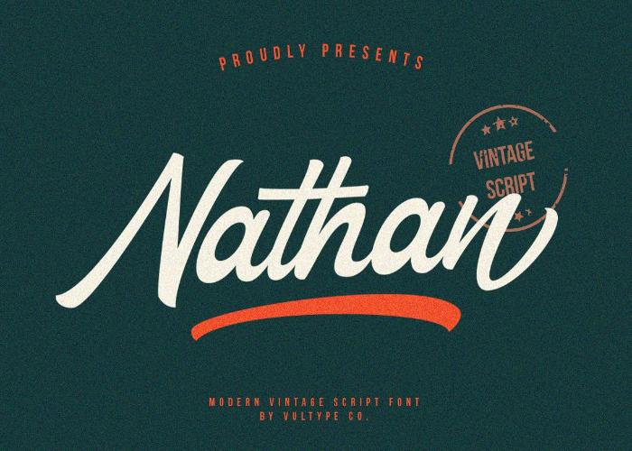 Nathan Classic Vintage Font Poster Preview