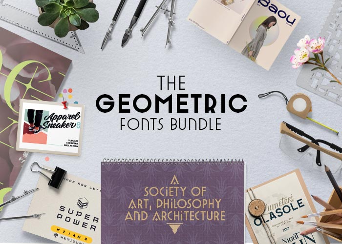 Geometric Fonts Bundle Poster Preview