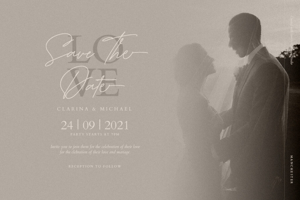 Manchester Signature Font Invitation Card Preview Image