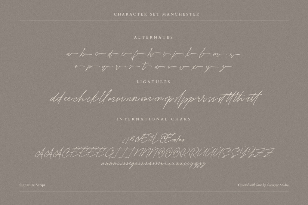 Manchester Font Character Set 2 Preview Image