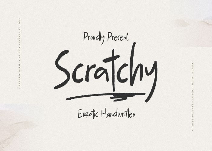 Scratchy erratic handwriting font cover
