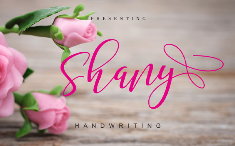 Pink flowers in background with a modern elegant font in pink color