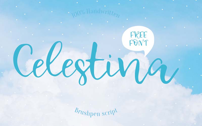 Celestina banner with clouds in the background