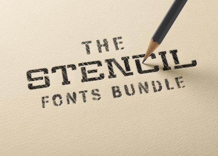 the stencil fonts bundle