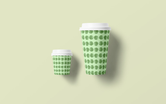 paper cup pattern design mockup