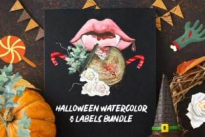 Halloween Watercolor And Labels Bundle