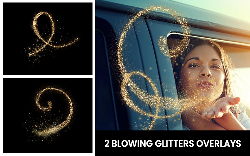 2 Blowing Glitter Overlays