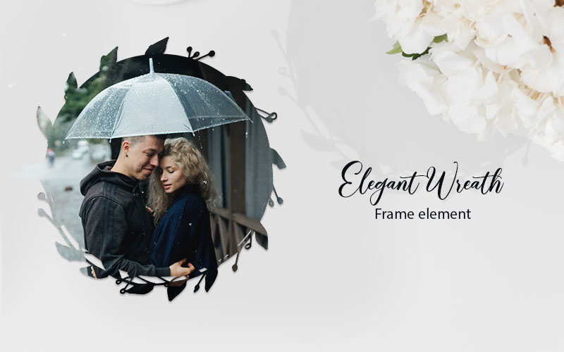Elegant Wreath Frame Element