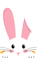 Bunny Face with Long Pink Ears Illustration