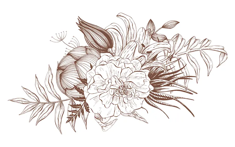 Preview of a flower design included in the bundle.
