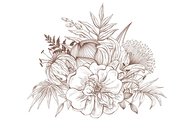 A preview image of a floral design included in the bundle.