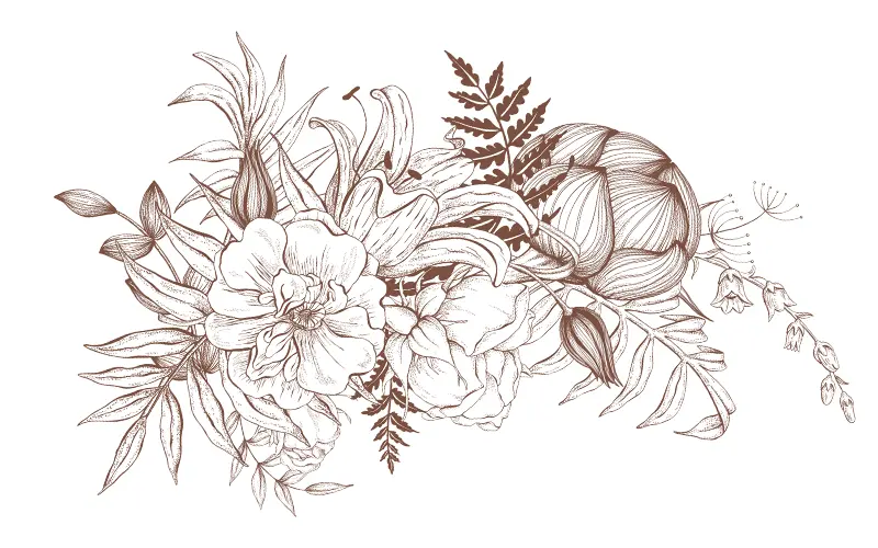 A preview of a floral design included in the bundle.