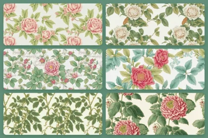 A preview image of the floral patterns included in the bundle.