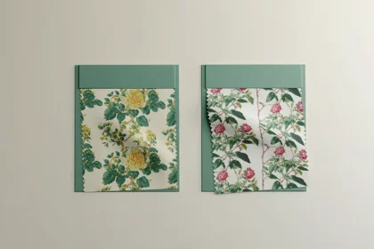 A preview of the floral patterns included in the bundle used as notepad covers