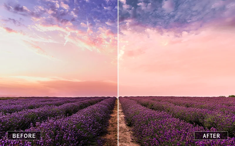 before and after using Landscape ps action