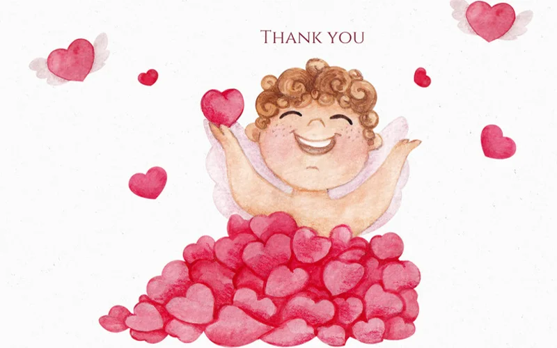 single cupid watercolor