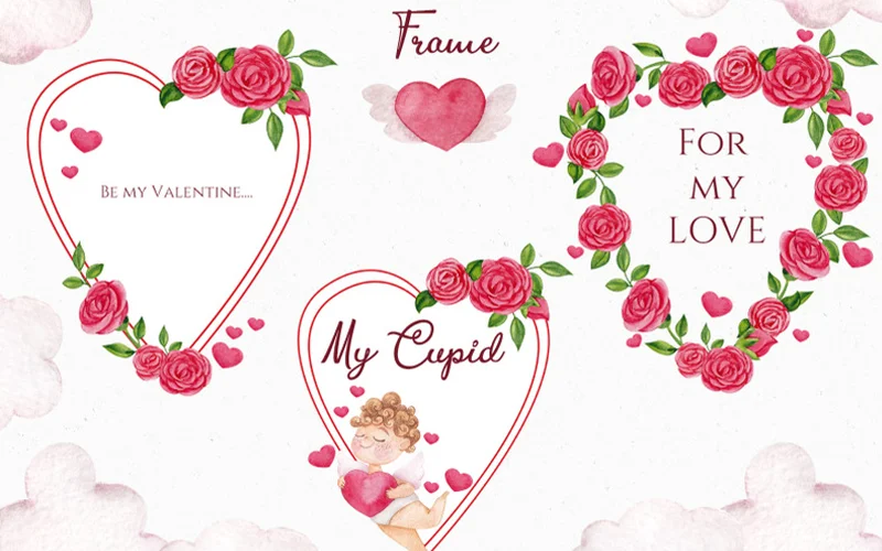 heart shape frame patterns for card