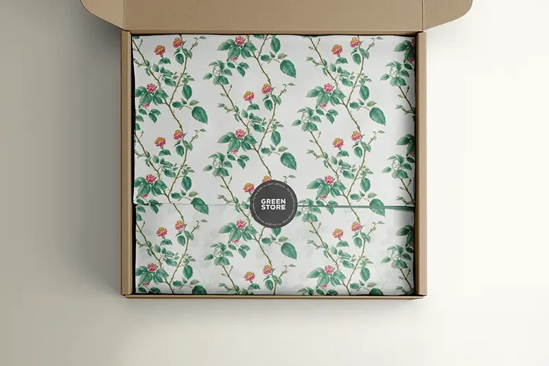 A preview of the floral patterns included in the bundle used as a gift box cover